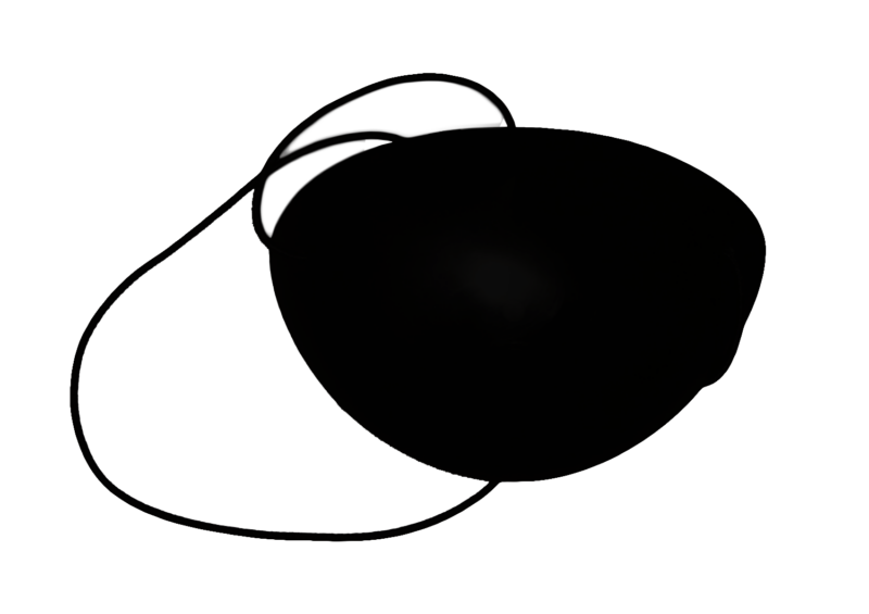 Children's Black Medical eye shield with elastic retainer 63x45mm